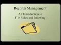 Records Management An Introduction to Filing Rules and Indexing