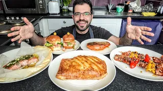 Salmon Cooked Multiple Ways اكثر من طريقه لطبخ سمك السلمون شيف شاهين 