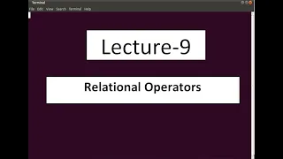 Relational Operators in Shell Scripting