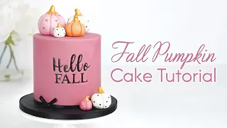 Fall / Autumn Cake Decorating Tutorial with Pumpkin Cake Toppers