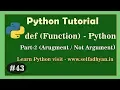 Function in Python 2 - Learn Python in Hindi Python Tutorial for class 11 and class 12