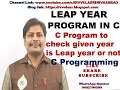 Leap Year Program in C C Program to check whether given year is leap year or not Leap year