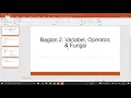 Mengenal Variabel Operator Fungsi dalam PHP Laporan Praktikum 2