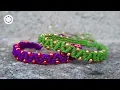 Zig-zag Macrame Beaded Bracelet - Double Half Hitch Knot