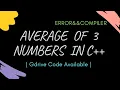 How To Find Average of 3 Numbers in C TURBO C Programming C Free GDRIVE Link