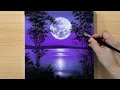 Full Moon Painting Acrylic Painting for Beginners STEP by STEP
