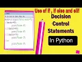Decision Control Statements in Python - Python Programming for beginners