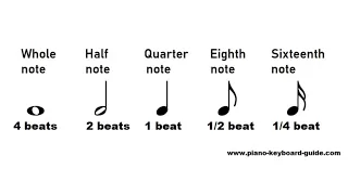 Note Values - Duration of Notes Music Theory