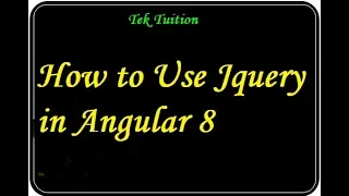 How to Use Jquery in Angular 8