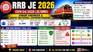 RRB JE 3993 POSTS OUT  , DIPLOMA & BTECH , ZONE WISE VACANCY , BEST ZONE TO FILL FORM ??