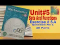 kpk board 10 class math unit 5 Sets and functions Exercise 5 4 Question 1 all parts KK Maths