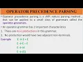 TOPIC 40 - OPERATOR PRECEDENCE PARSING