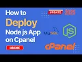 How To Deploy A Node js App On cPanel No SSH Needed Step-by-Step 2025 Express js MySQL