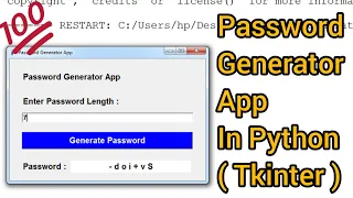 Password Generator App Using Python Tkinter