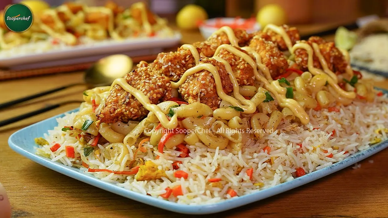 Dhaka Chicken Macaroni Rice Platter Recipe By SooperChef