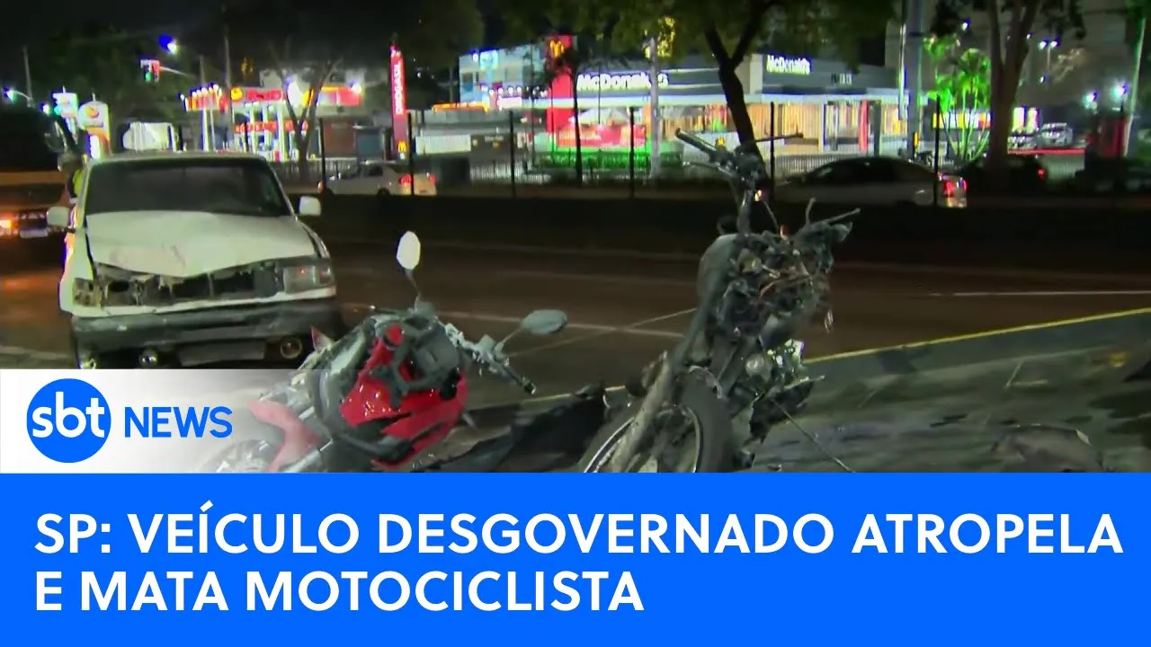 Veículo desgovernado atropela e mata motociclista na Grande São Paulo| #SBTNewsnaTV (26/09/23)