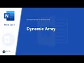 - VBA Dynamic Array in Microsoft Word