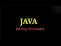 S14 Java - String Methods Modifying Strings Character Extraction