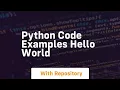 python code examples hello world