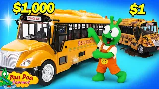 🚌💰 Autobús Escolar de $1 vs. Autobús Escolar de $1000 | Dibujos Animados | Kids Cartoon | Pea Pea