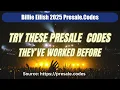 Billie Eilish presale codes 2025