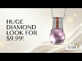 EverTrue Simulated Pink Orange Diamond Pendant Necklace 16 20ctw