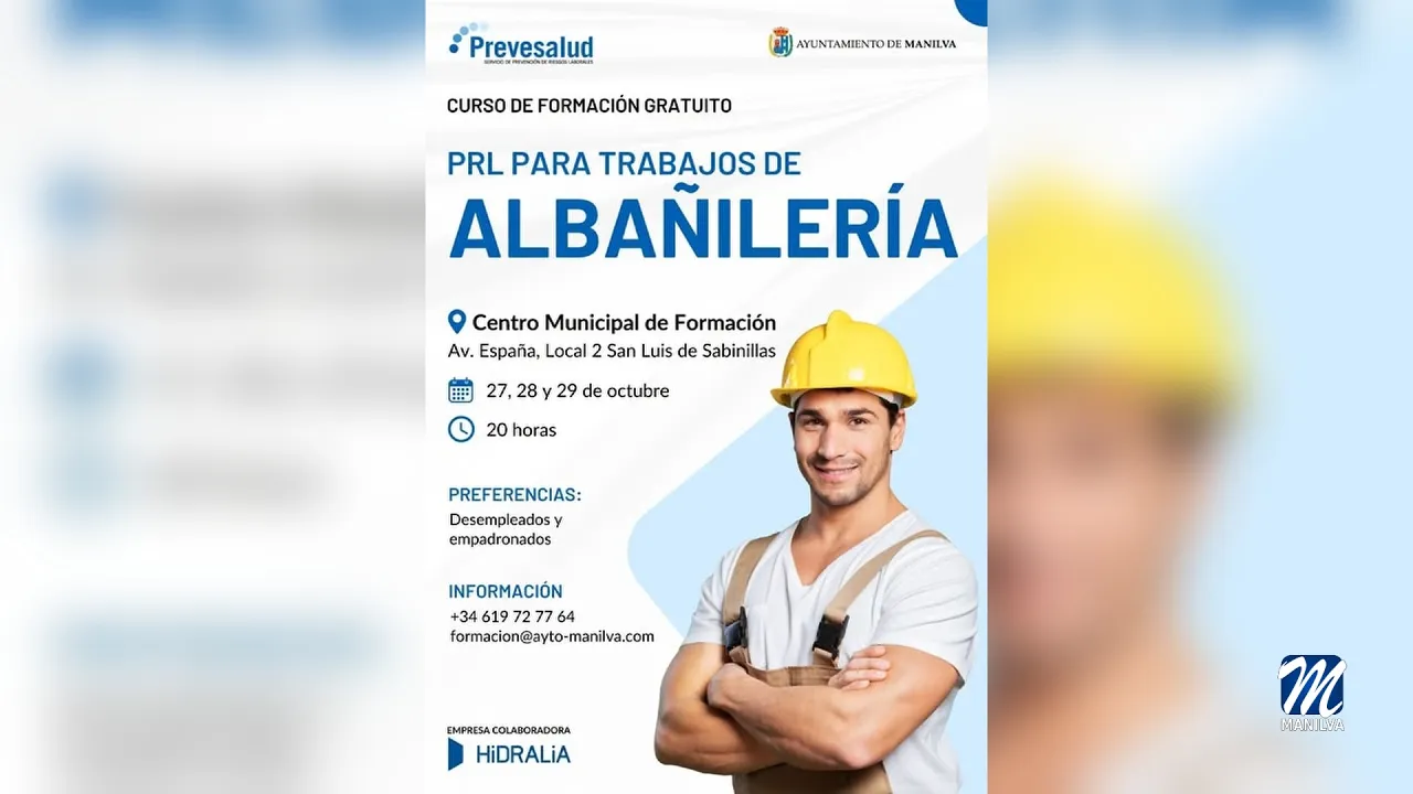 Curso gratuito de PRL en Albañilería