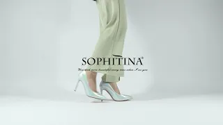 SOPHITINA Pink Heels for Women 4 inch Pointed Toe Gradient Patent Vegan