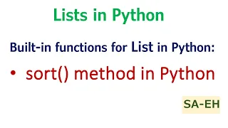 sort in Python List sort in Python with example CBSE List built-in functions in Python