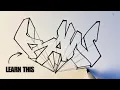 How to Draw Block 3D One-Point Perspective Beginner Graffiti Tutorial