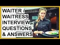 WAITRESS WAITER Interview Questions And Answers Waitress Interview Prep Guide