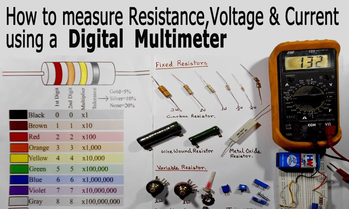 How to Use a Multimeter for Beginners - How to Measure Voltage, Resistance and Current