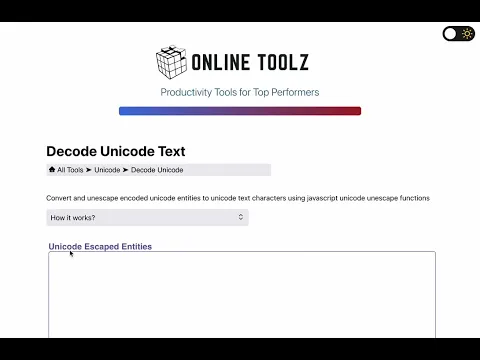 Download MP3 Encode & Decode Unicode Text Online using OnlineToolz