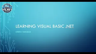 Visual Basic NET Beginner Tutorial Understanding String Variables and Concatenation