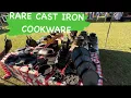 Flea Market Treasure Hunting for Rare Cast iron Cookware Antiques at the Swap Meet