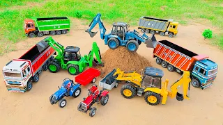 JCB 5CX 4*4 fully loading sand Tata Dumper truck 2518 | jcb cartoon | tractor gadi