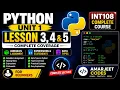Python Unit 1 Lesson 3 4 5 Variables Assignment Expression Statement Data Types INT108