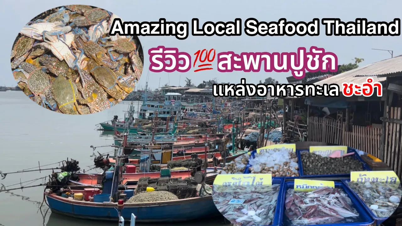 Amazing Local Seafood in Thailand สะพานปูชัก ชะอำ รีวิวซีฟู้ดสดๆตลาดอาหารทะเลชะอำ