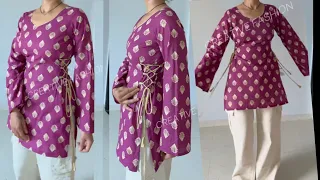 Viral side dori kurti 🔥easy cutting 
