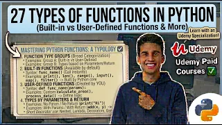 27 Types of Functions in Python Built-in vs User-Defined Functions Udemy Paid Courses