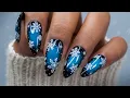 Icy Blue Aura Snowflake Nail Art Cozy Winter Nail Art Tutorial