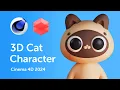 3D Cat Character Modeling Cinema 4D 2024 Tutorial for Beginners