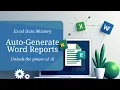 Auto-Generate Word Reports from Excel Data using AI ms word tutorial