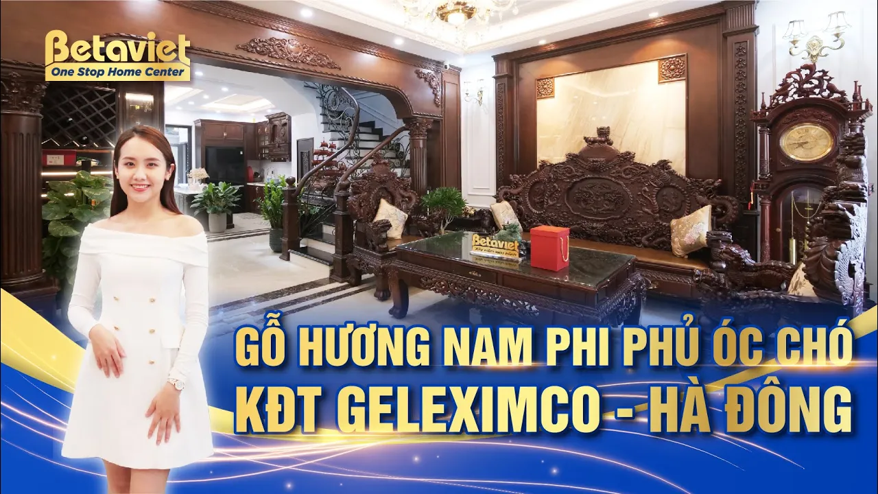 Nội thất biệt thự tân cổ điển full gỗ Hương Nam Phi KĐT Geleximco