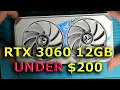Nvidia RTX 3060 12GB graphics card under 200 unboxing install and test