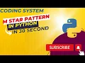 M star pattern in python for loop star patterns python3 star patterns M pyramid shape in python