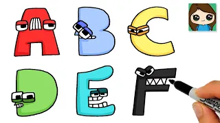 How to Draw Alphabet Lore Easy A - F Part 1