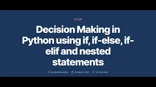 Single line if statement Decision making in python python fundamentals Explained in hindi