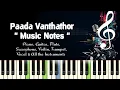 Download Lagu Paada Vanthathor (ilamai kaalangal) Piano, Guitar, Flute, Saxophone, Voilin Notes