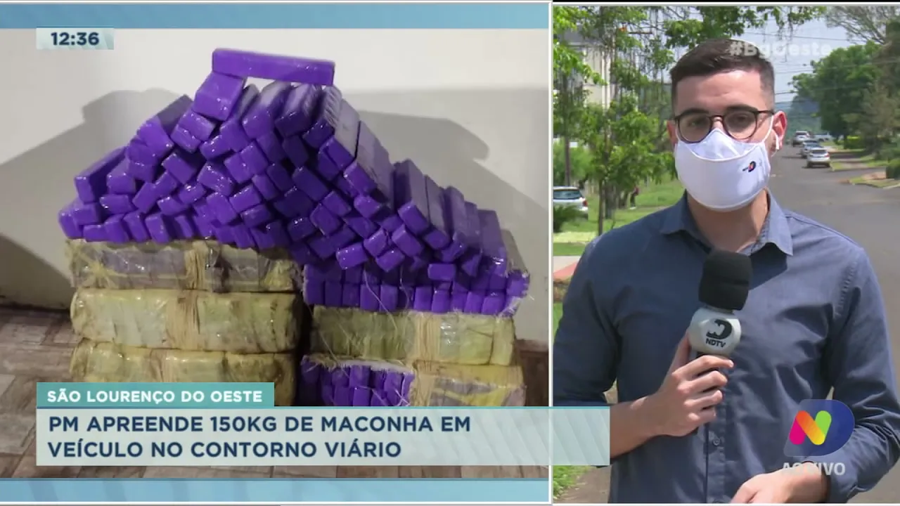 PM apreende 150kg de maconha em veículo no contorno viário de São Lourenço do Oeste